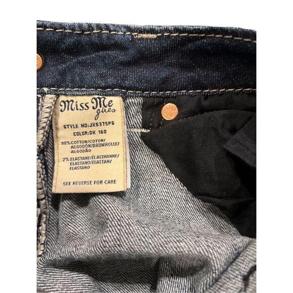 MISS ME Rhinestones embroidered capri jeans - Picture 10 of 12